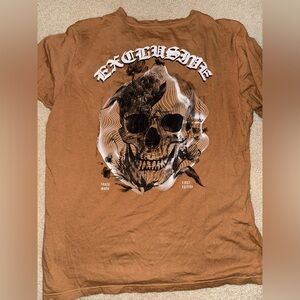Exclusive Brown Skull Graphic Men's Shirt